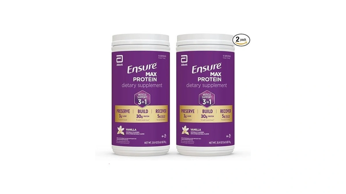 Ensure Max Protein 3-in-1, Chocolate Powder, 30g Protein, Creatine, 2