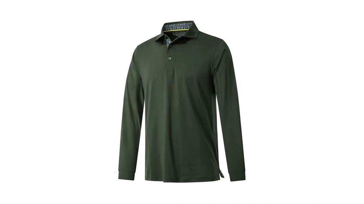 Long Sleeve Polo Shirts For Men Dry Fit Performance Moisture