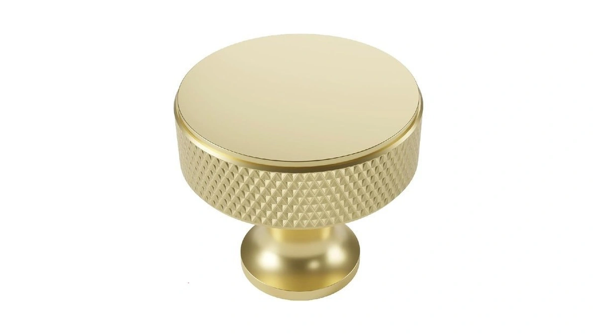 Alzassbg Brushed Gold Round Cabinet Knobs 10 Pack, Al6067abg