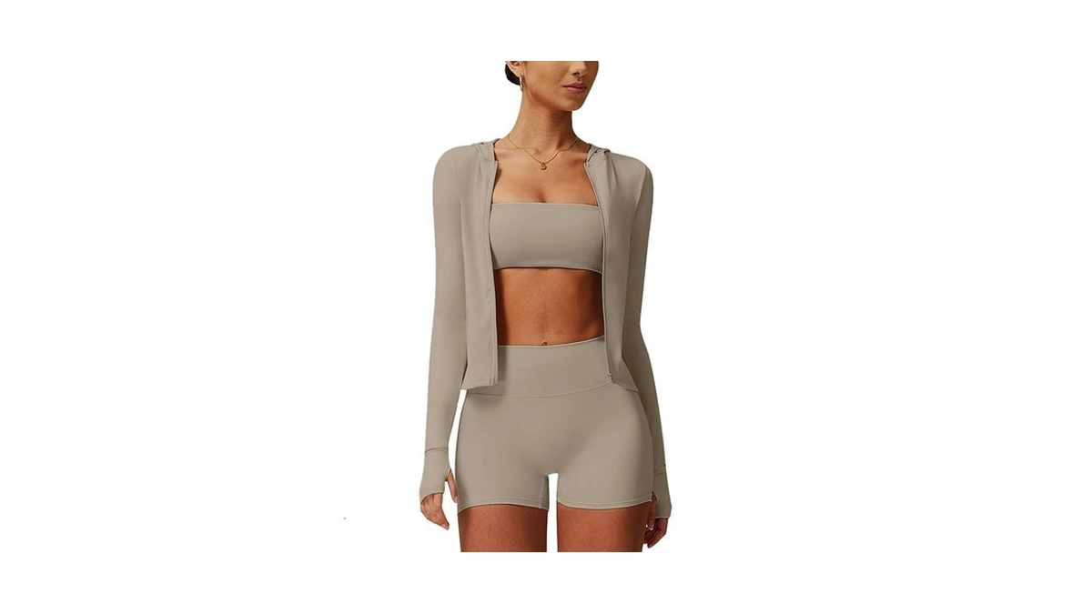 Agymnx Workout Sets For Women 3 Piece High Waisted Seamless