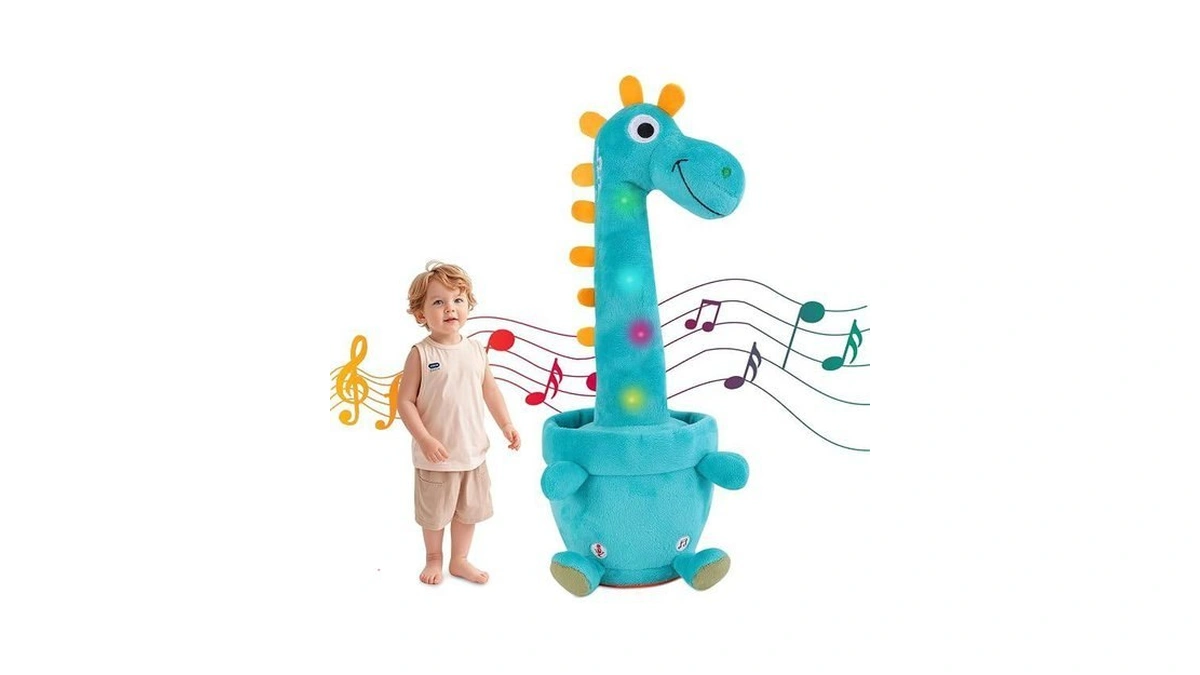 Llukeme Dancing Talking Baby Toys, Singing Dinosaur Stuffed Animals, Blue