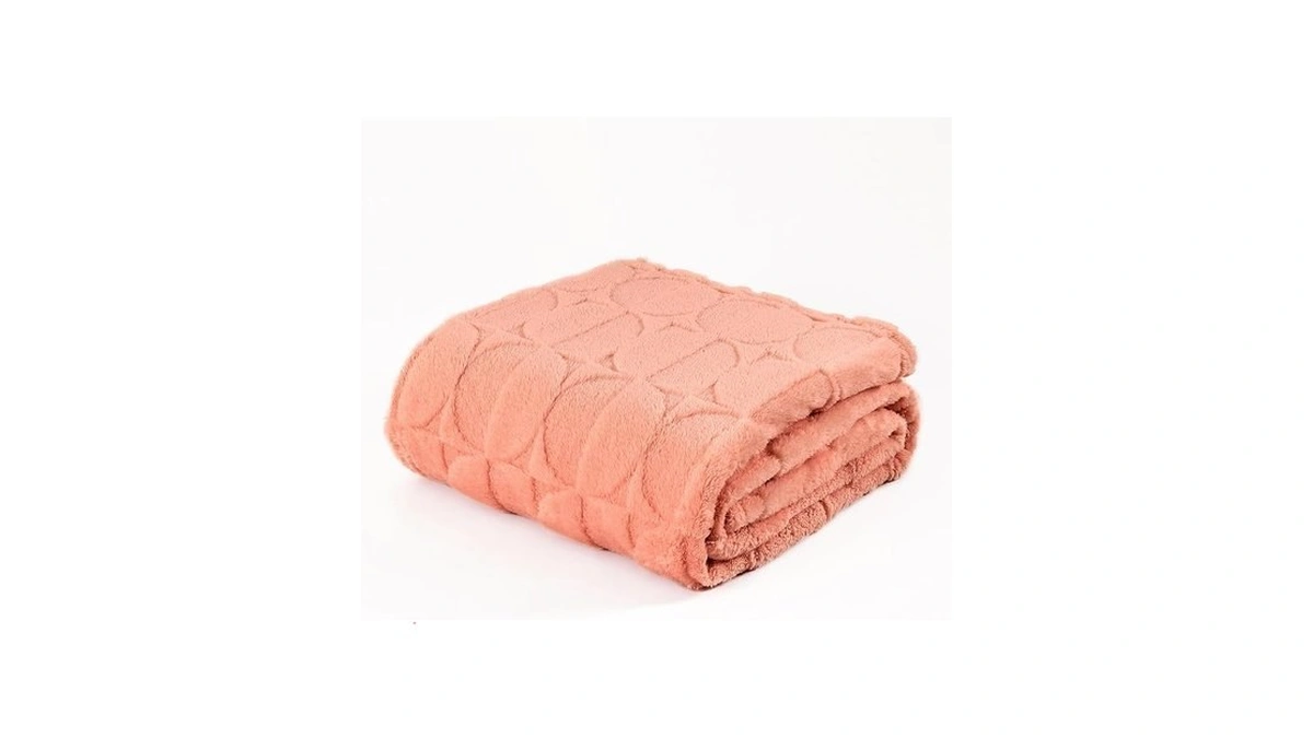 Plevonith 3d Circle Pattern 300 Gsm Pink Throw Blankets For
