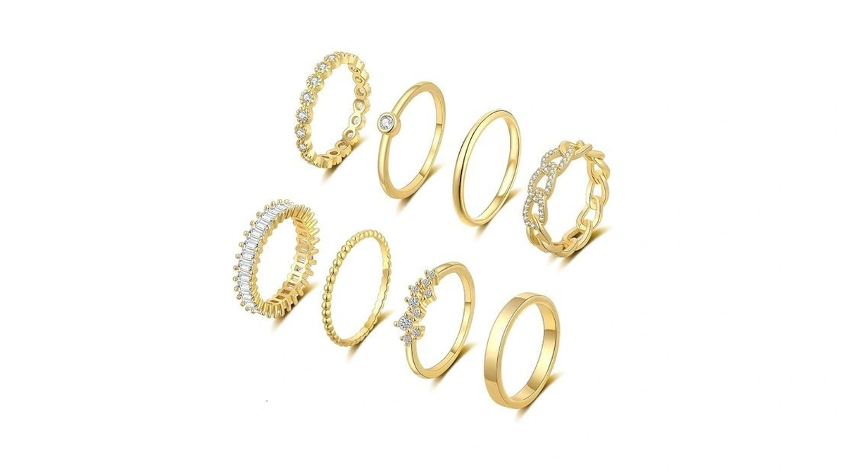 Amazon code: Znboh Gold Silver Plated Stacking Rings