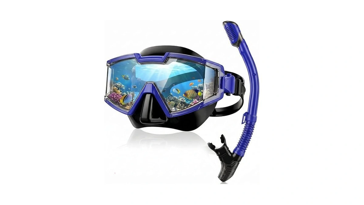 Snorkel Set For Adults, Snorkel Mask With Dry Snorkel, 180°