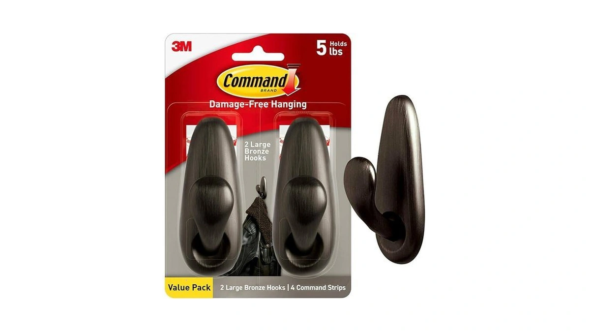 Command Forever Classic Large Metal Hooks, Damage Free Decorating, 2