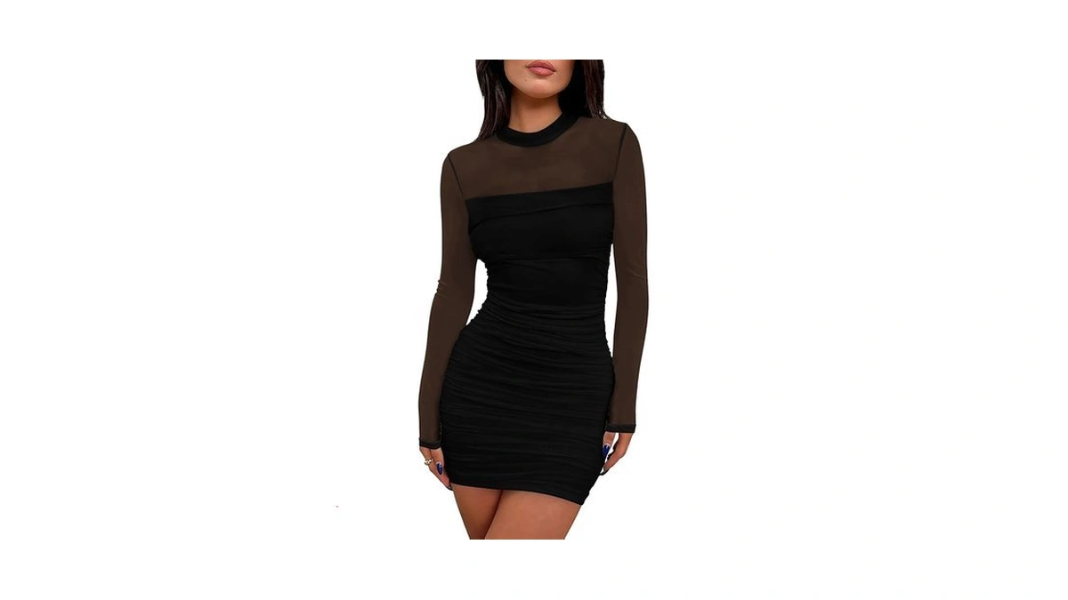 Women Mesh Sheer Long Sleeve