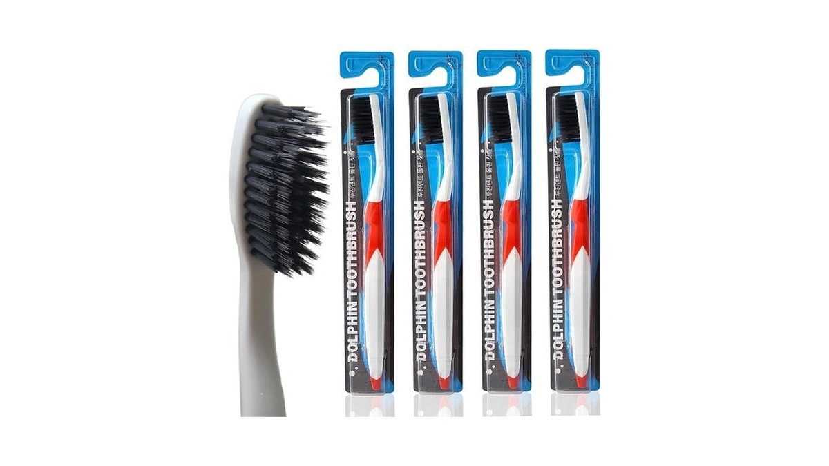 Dujindent Dolphin Charcoal Infused Extra Soft Toothbrush For Adult Ultra