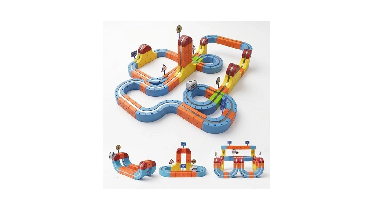 Let's Balieno 150pcs Electric Train Set - 3d Flexible Race