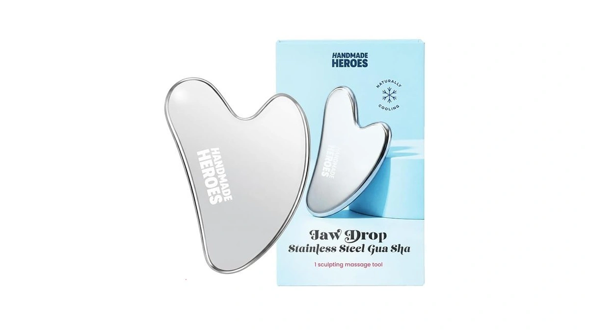 Handmade Heroes Jaw Drop Cooling Stainless Steel Gua Sha, Depuffing,