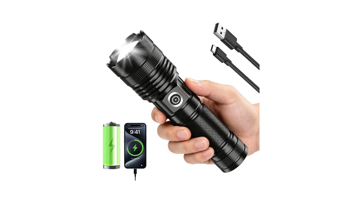 Bestsun Rechargeable Flashlights High Lumens, Super Bright Tactical Flashlight 3
