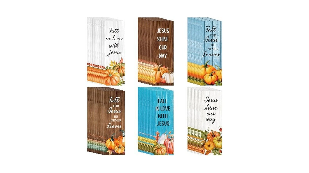 Ticiaga Fall Pumpkin Bible Bookmarks - 60pcs Fall For Jesus