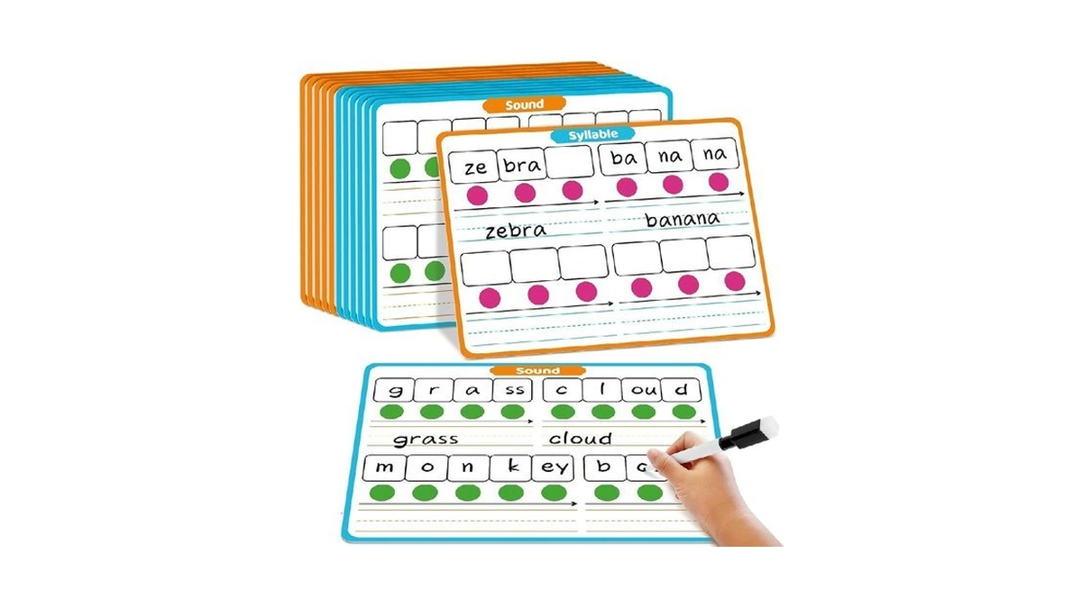 Laffunz 12 Packs Phonemic Awareness Dry Erase Phonics Games Flash