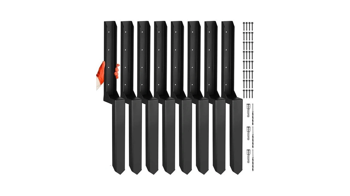 Aopec Fence Post Repair Kit, Heavy Duty One-piece Steel Anchor