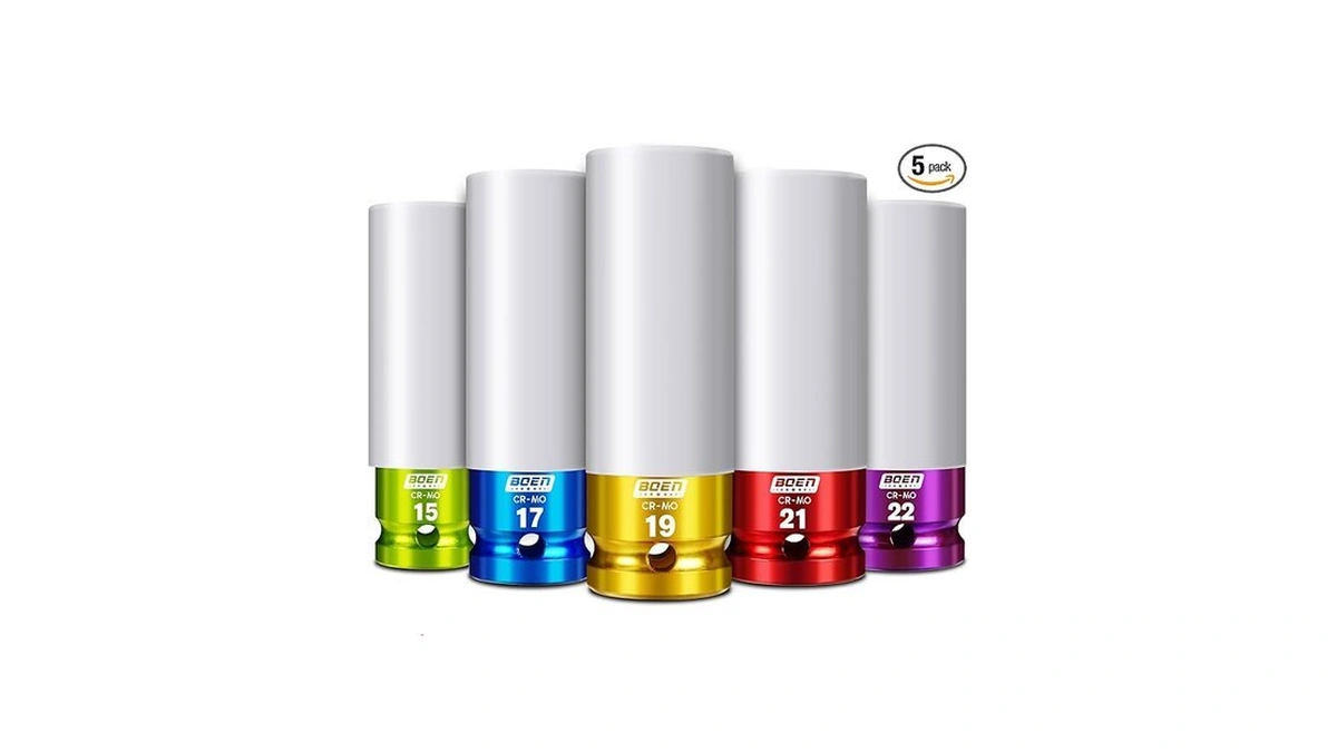 Boen 1/2" Drive Impact Lug Nut Socket Set, 5 Pieces