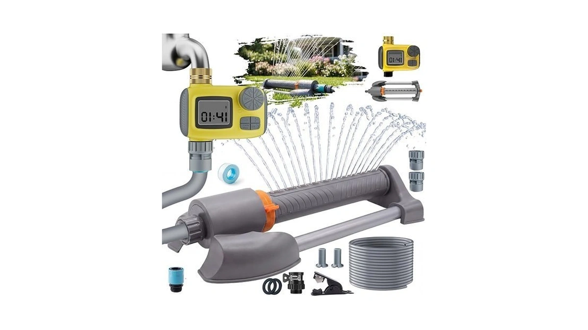 Deepoter Oscillating Sprinkler System With Smart Timer, 3000 Sq Ft