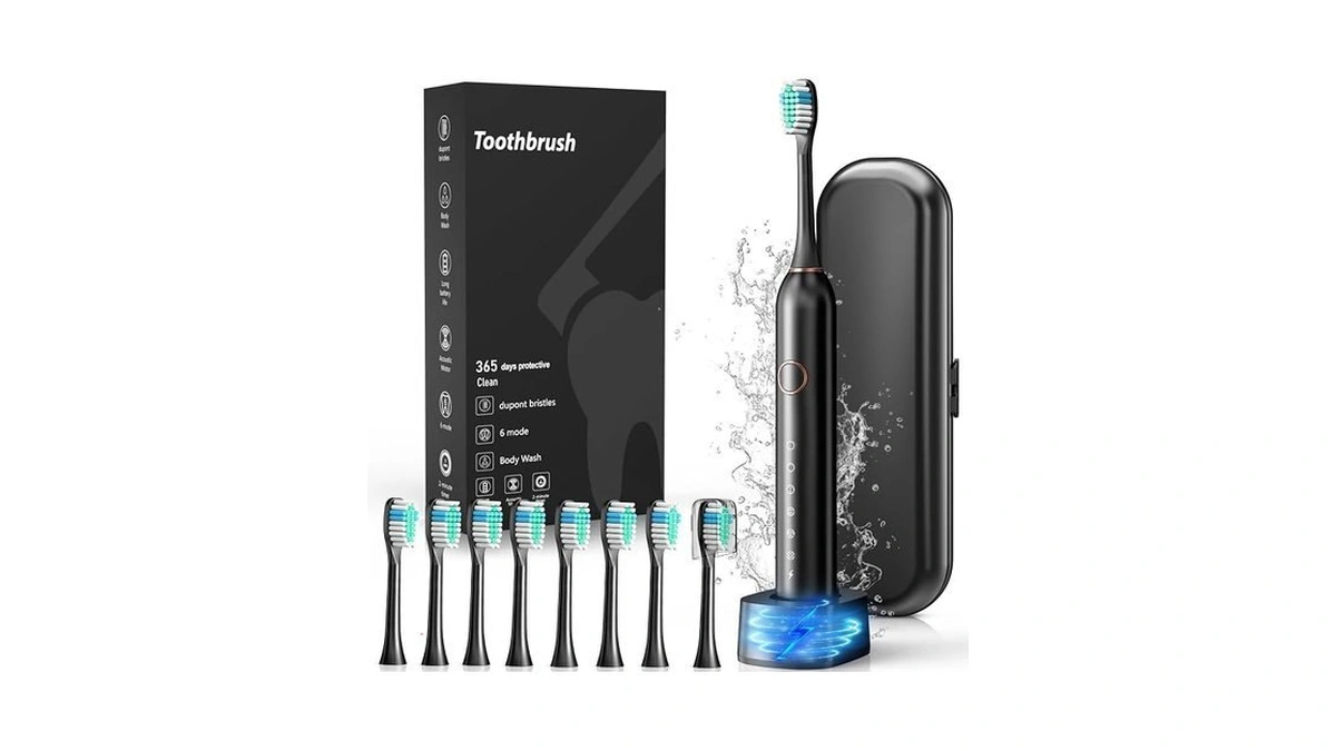 Electric Toothbrush, Sonic Type For Adults & Teens, 8 Brush