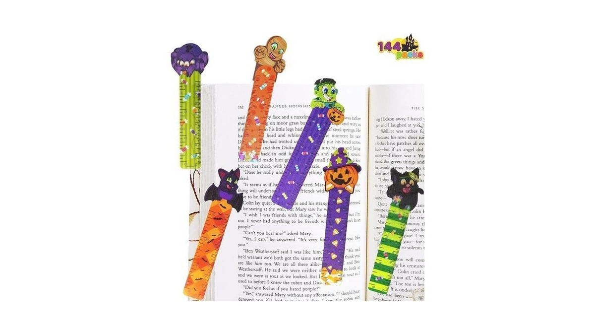 Joyin 144 Pcs Halloween Bookmark Rulers Party Favor Pack (6