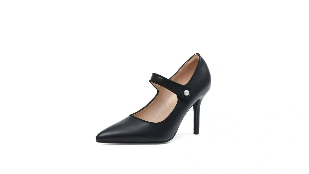 Eteridrey High Heels Pumps Mary Janes Dress Shoes Black Stiletto