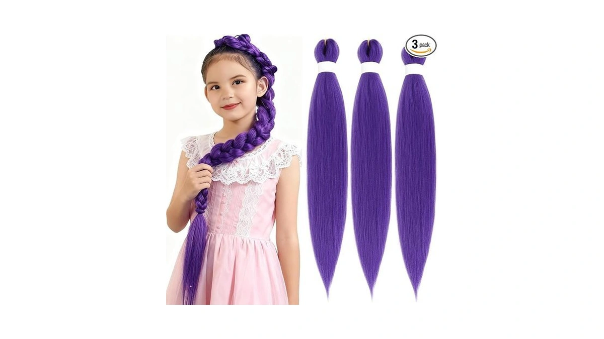 Purple Braiding Hair 30 Inch Pre Stretched Crochet Braiding Hair