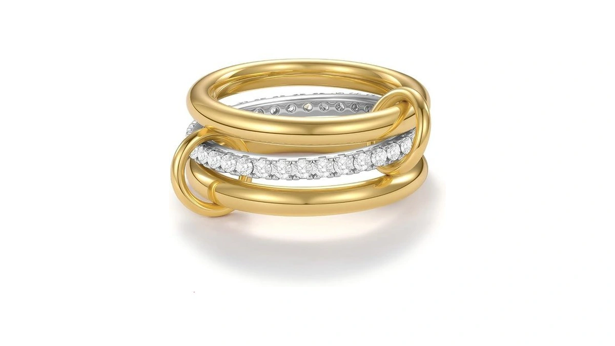 Kaloaura Gold Silver Stackable Rings For Women Non Tarnish, 14k