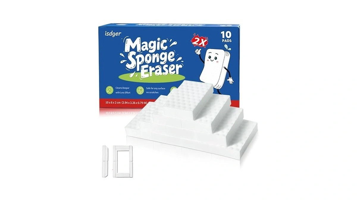 Glass Cooktop Cleaner Sponge, 2x Density Magic Sponge Eraser, 10