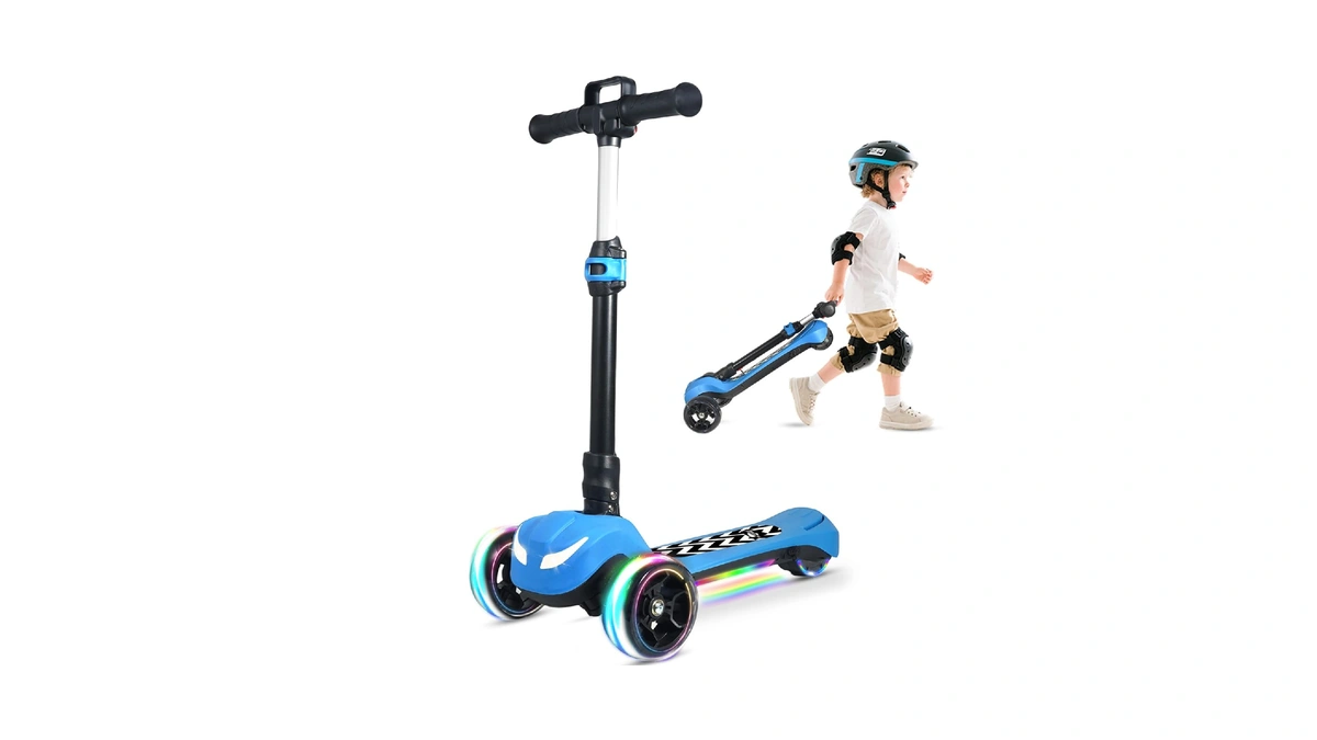 Electric Scooter For Kids Ages 3-12, 3 Adjustable Heights, 5mph