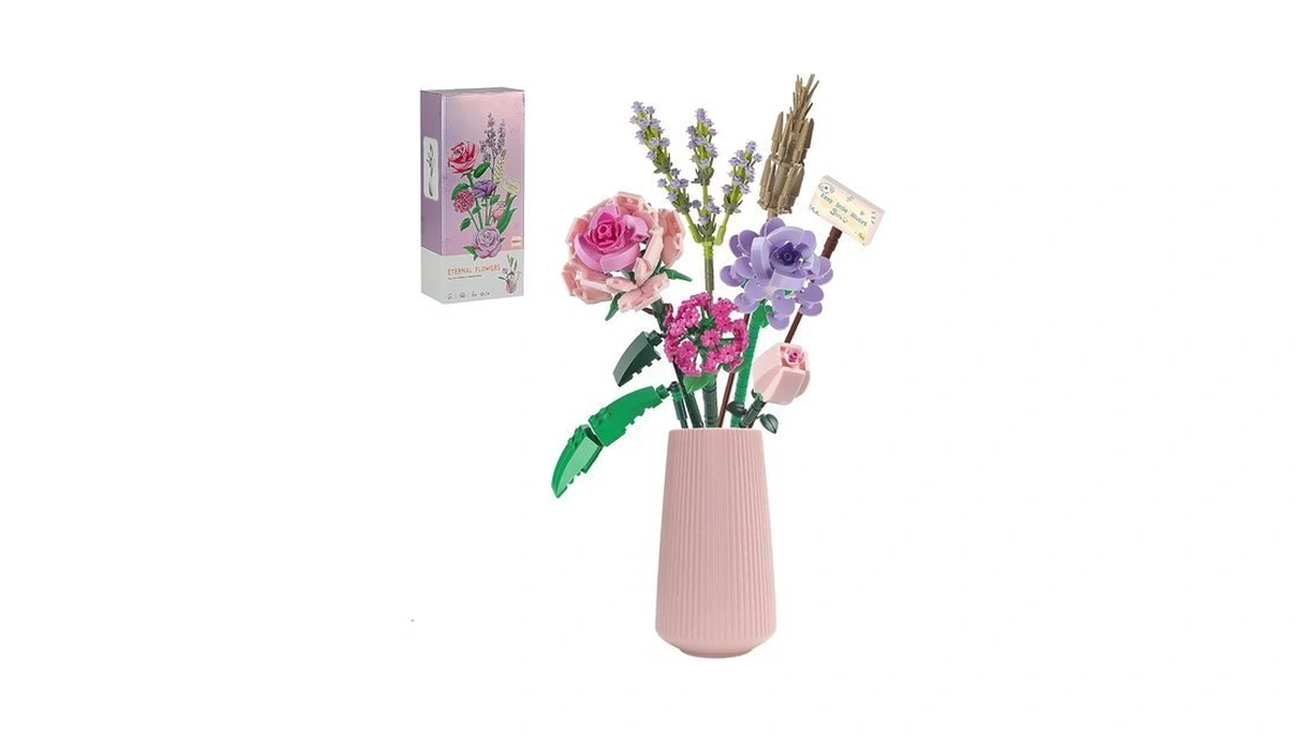 Chodia Flower Bouquet Building Blocks Sets For Adults Mini Pink
