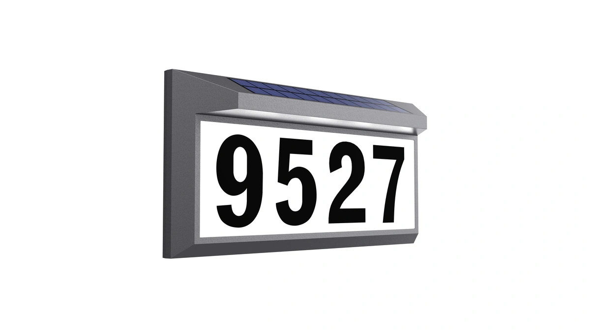 Solar Address Sign, Lighted Address Numbers Outdoor Waterproof, Illuminated Led