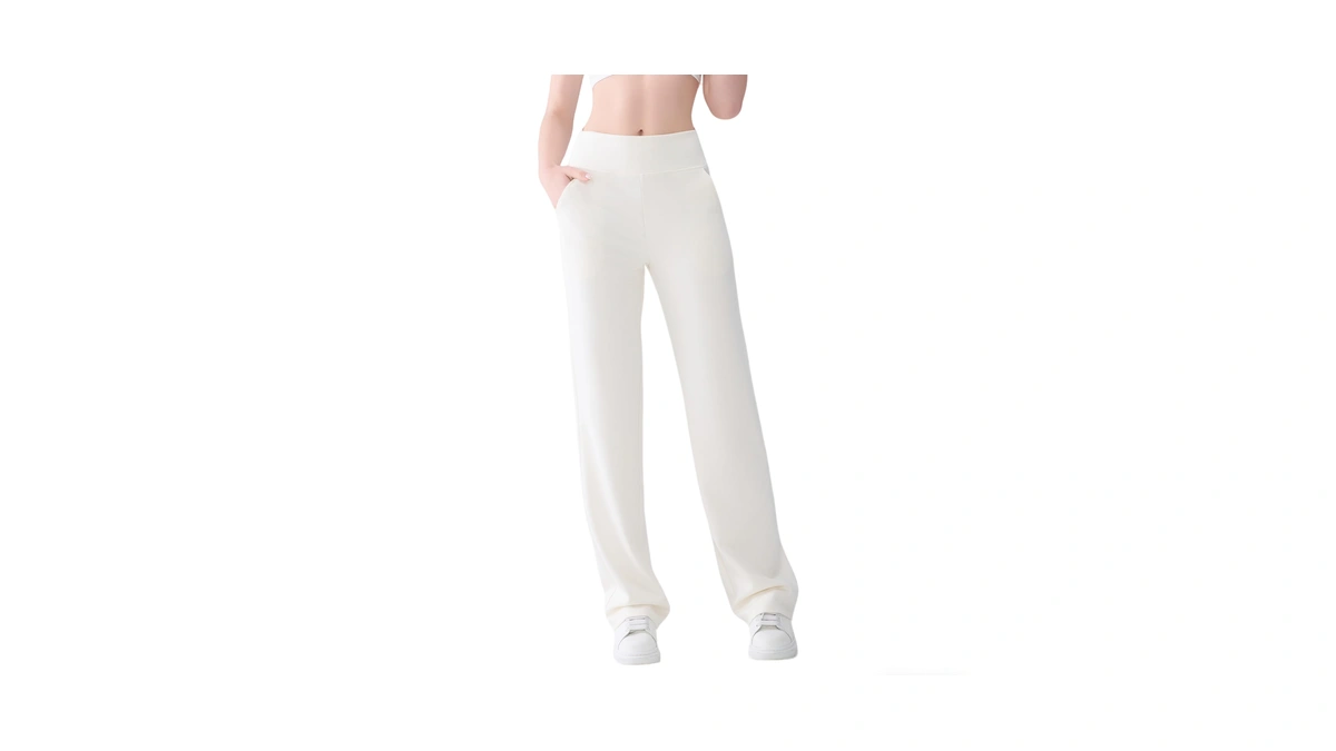 Tall Women’s Wide Straight Leg Lounge Pants, High Waisted Stretch