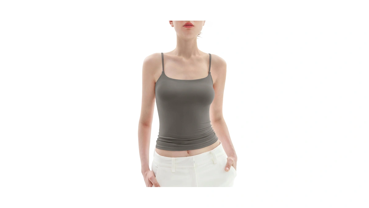 Pumiey Womens Tank Tops Square Neck Sleeveless Tanks Spaghetti Straps