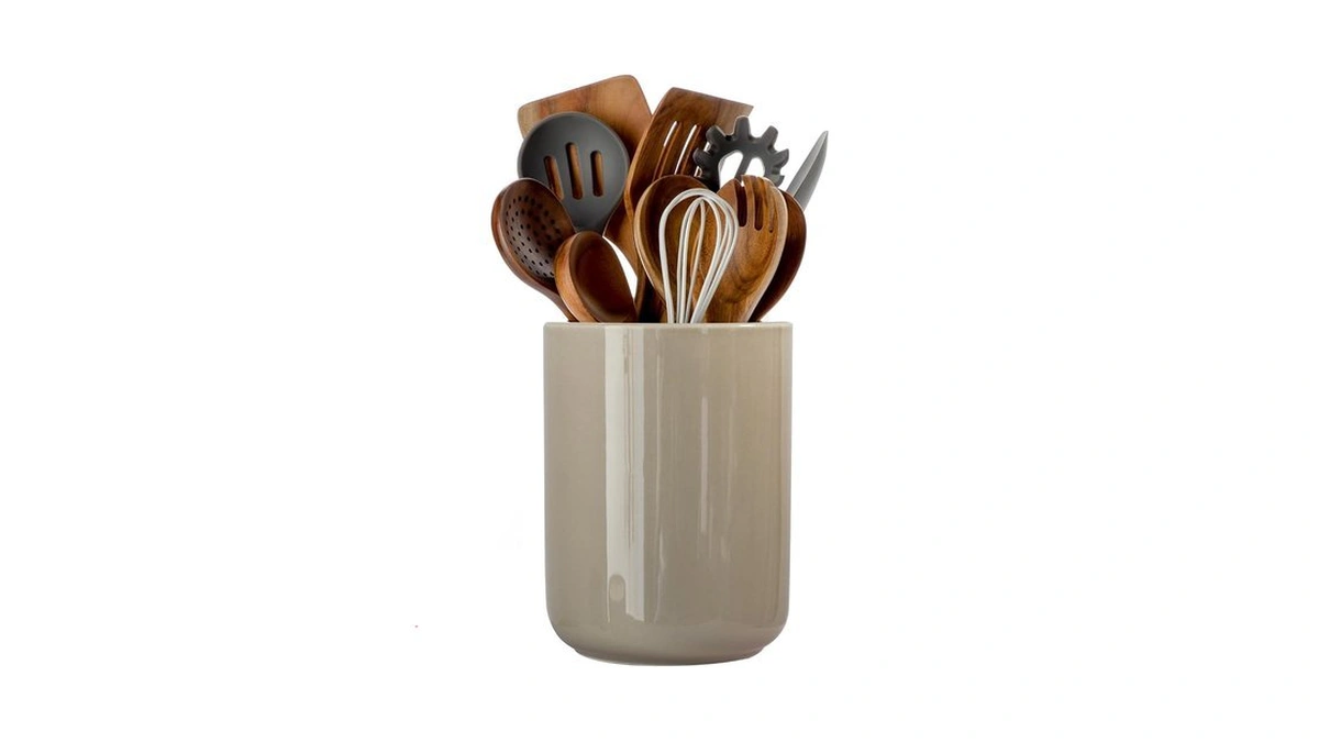 Siebold Utensil Holder,ceramic Kitchen Utensil Holder For Countertop, Vintage Farmhouse