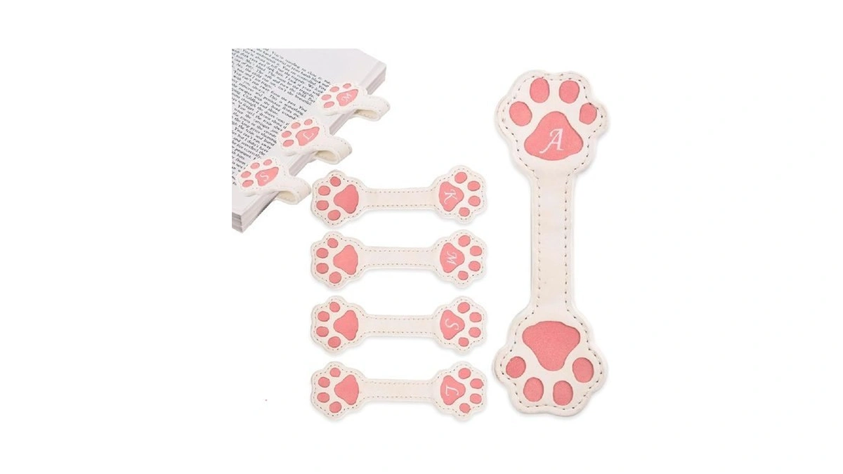 Personalized Magnetic Leather Bookmark - Cat Paw Shape Bookmarks For