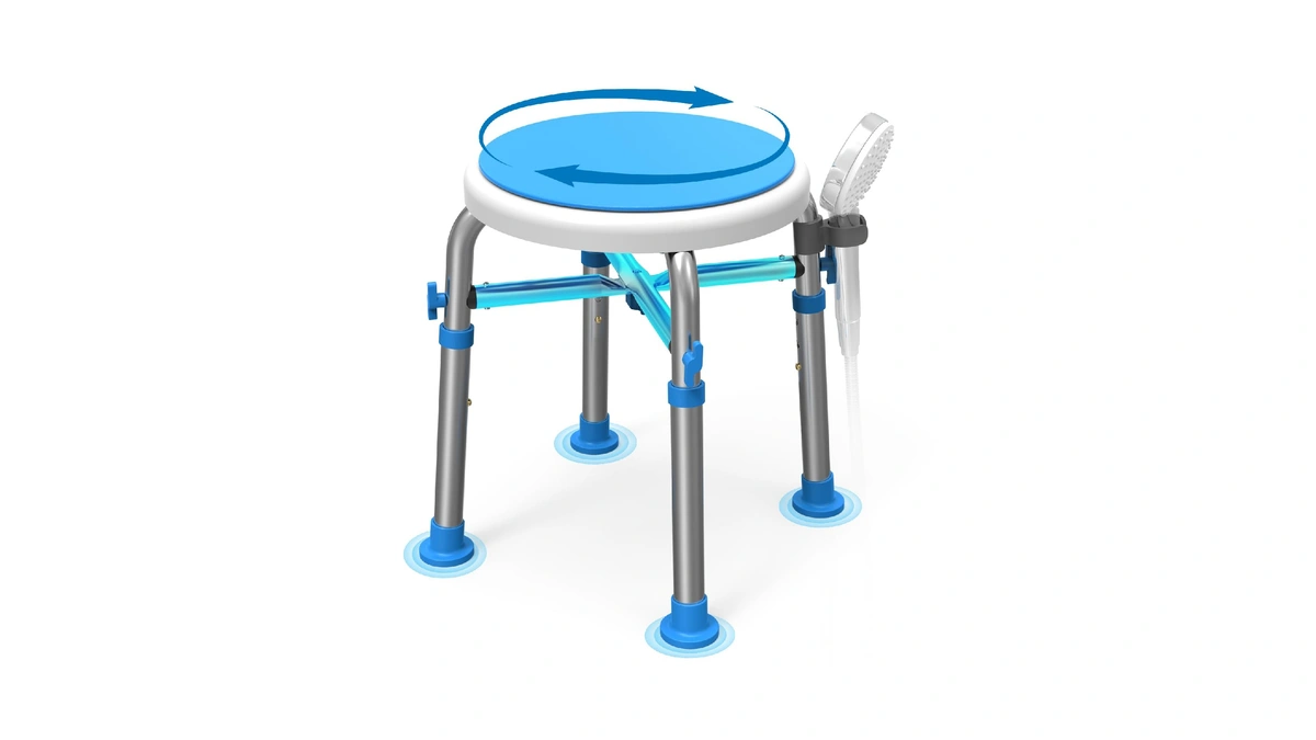 Loyoda Swivel Shower Chair For Inside Tub With Reinforced Crossing