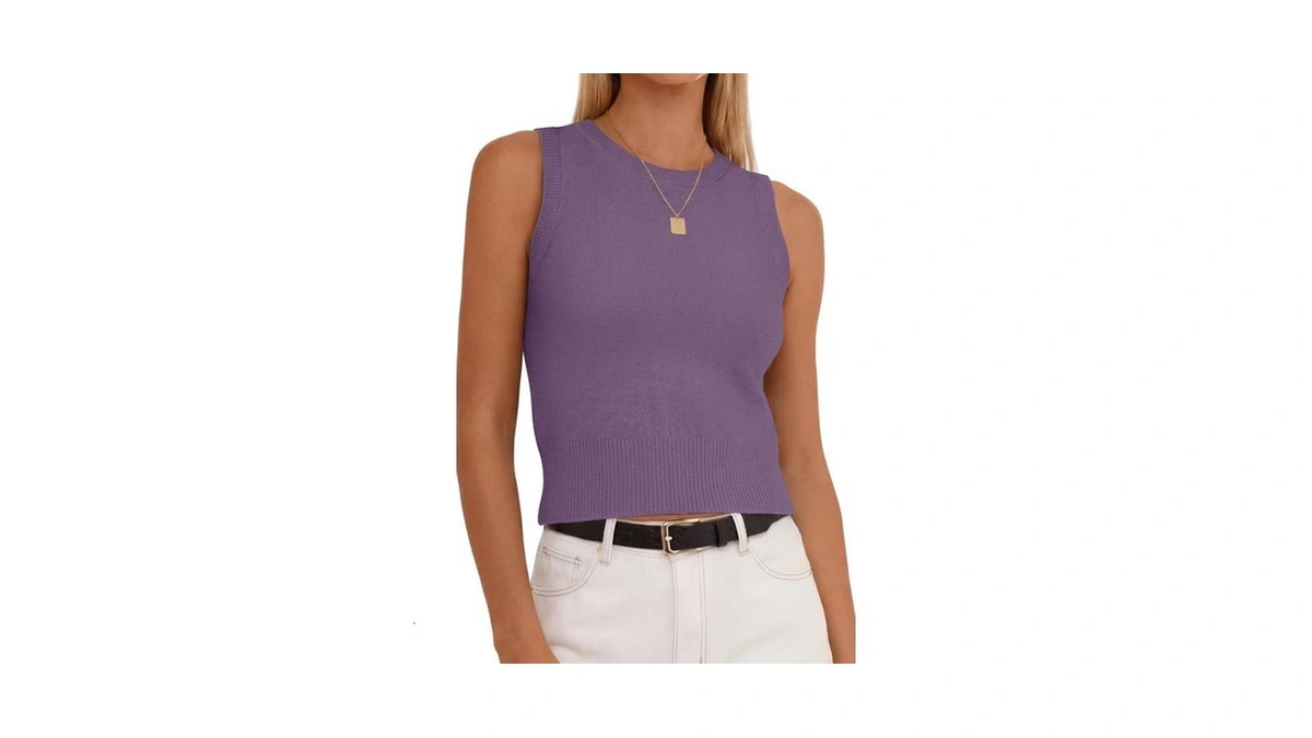 Anrabess Women’s Summer Sleeveless Cropped Sweater Tank Tops
