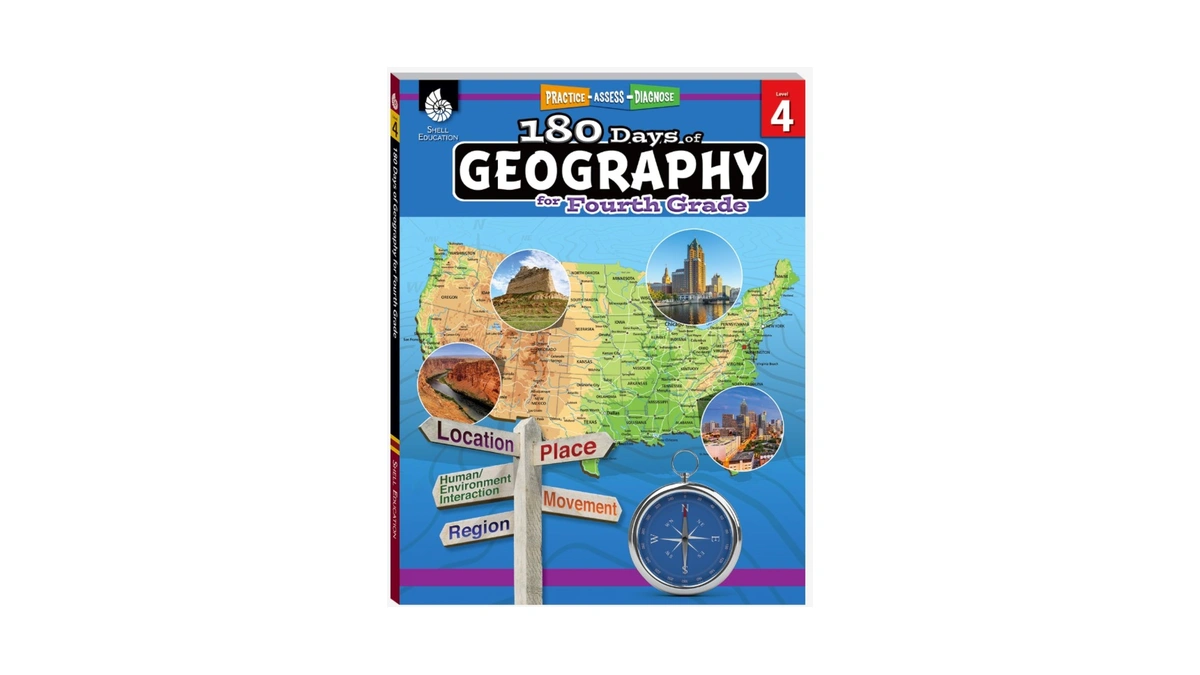180 Days™: Geography Workbook For 4th Grade Ages 9–10 |