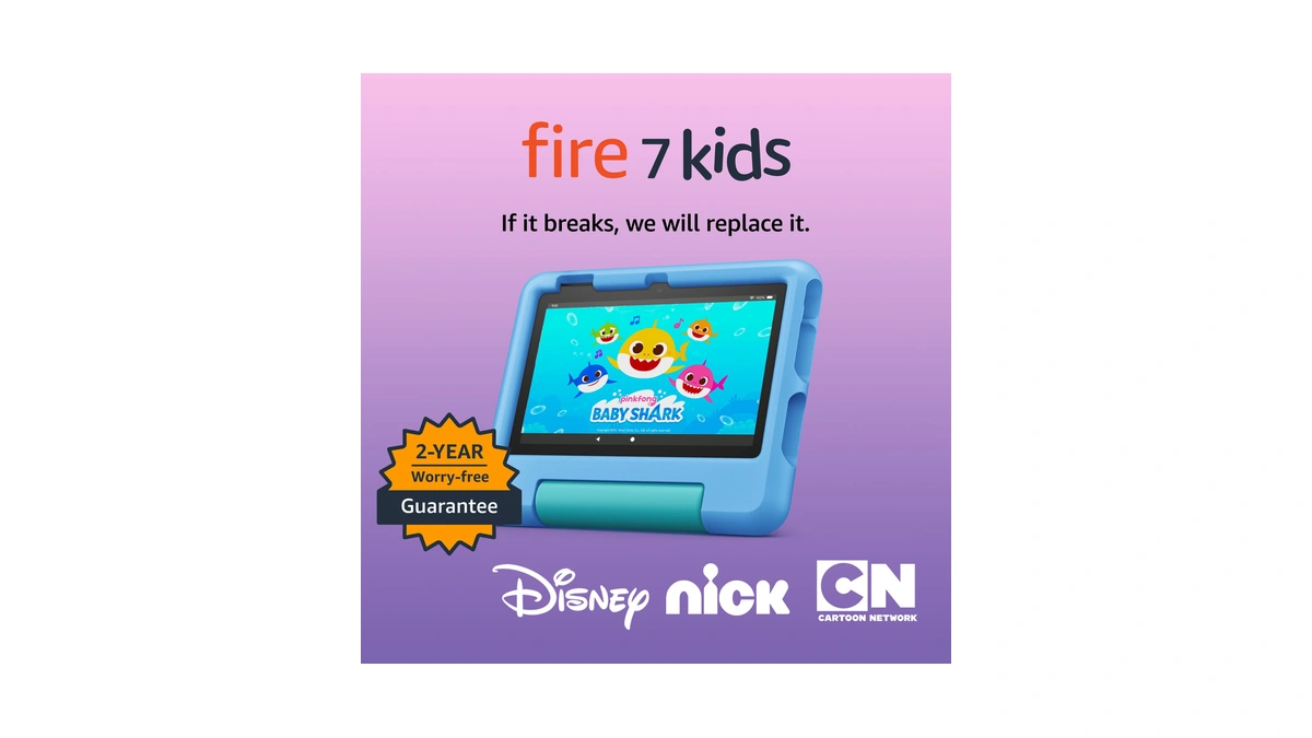 Amazon Fire 7 Kids Tablet, Ages 3-7. Top-selling 7" Kids