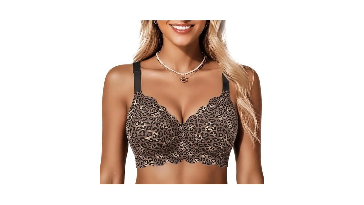 Cocomarts Jelly Bras For Women No Underwire Scalloped Wireless Push