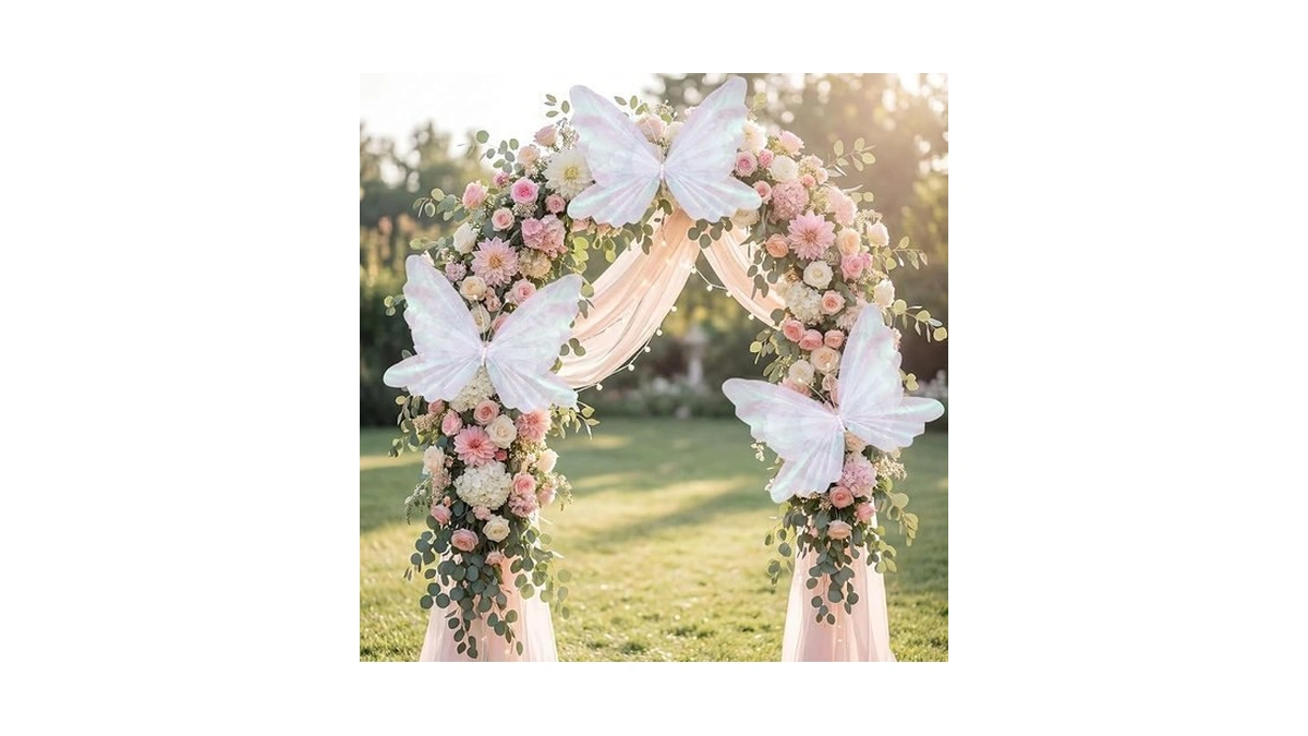 Famtores 3 Pcs Giant Butterfly Decorations 19.7in Purple Large Flying