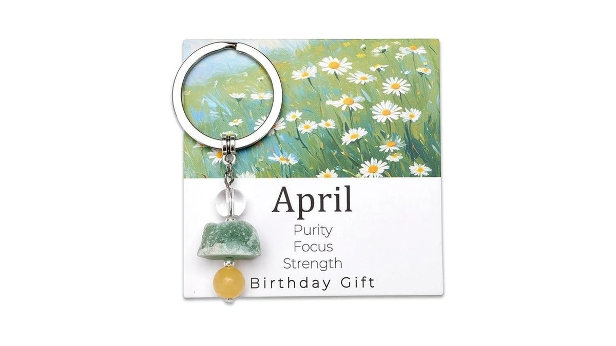 Raicegs Birthstone Keychain For Women Cute Crystal Birth Flower Key