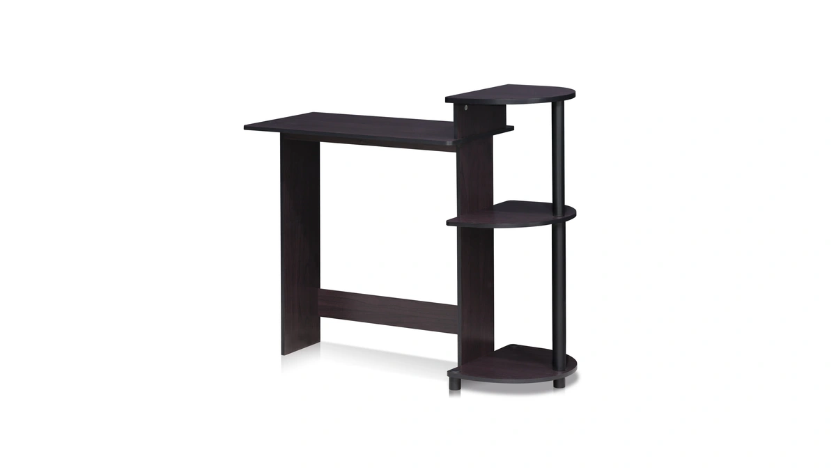 Furinno Compact Desk, 28.5" Wide Gaming Desk With Shelves, Computer