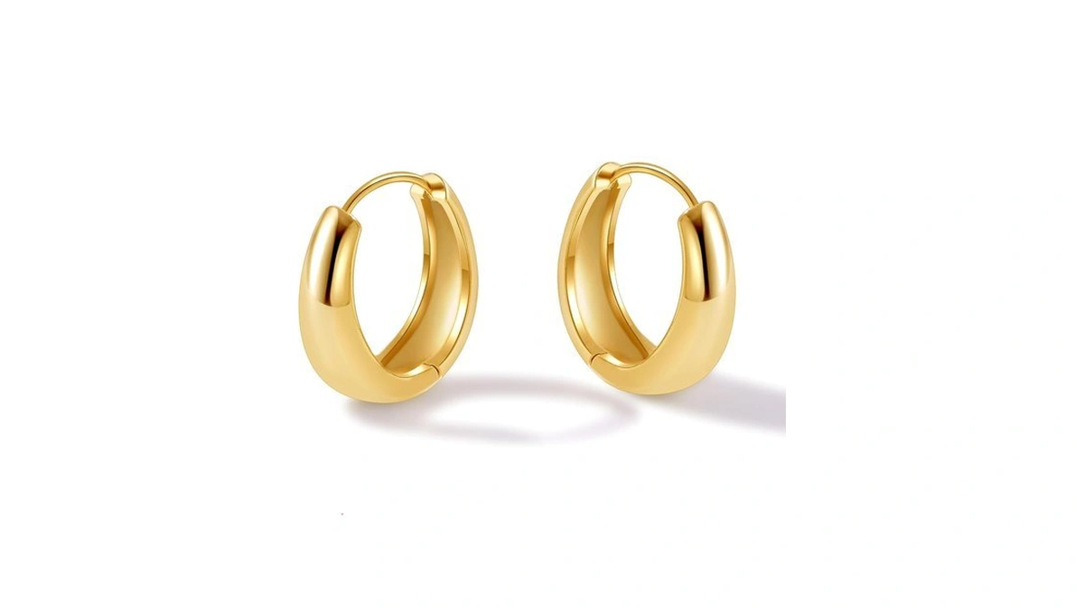 Follome Chunky Gold Hoop Earrings For Women 18k Gold Plated