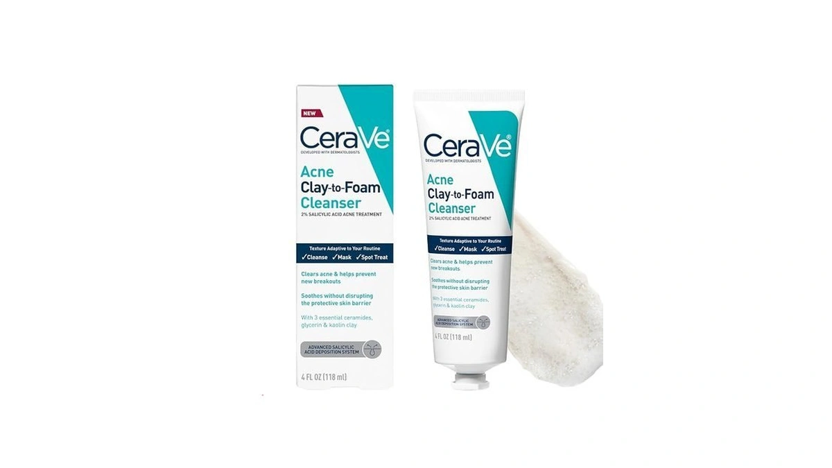 Cerave Clay To Foam Acne Face Wash, Salicylic Acid Spot