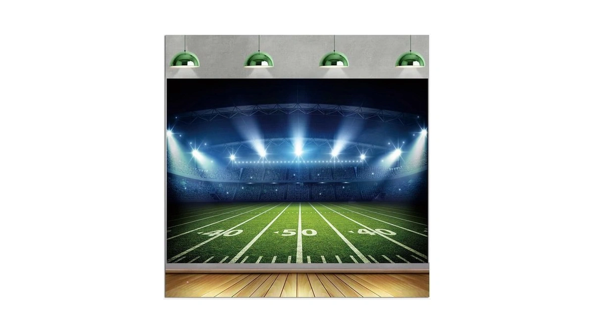 Qian Football Stadium Backdrop For Photography Auditorium Light Football Field