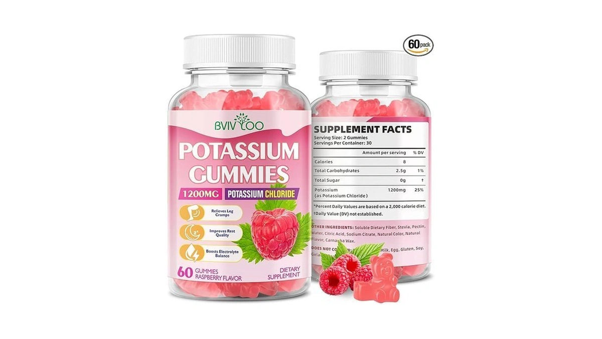 Potassium Gummies For Adults With 1200mg Potassium Chloride - Supports