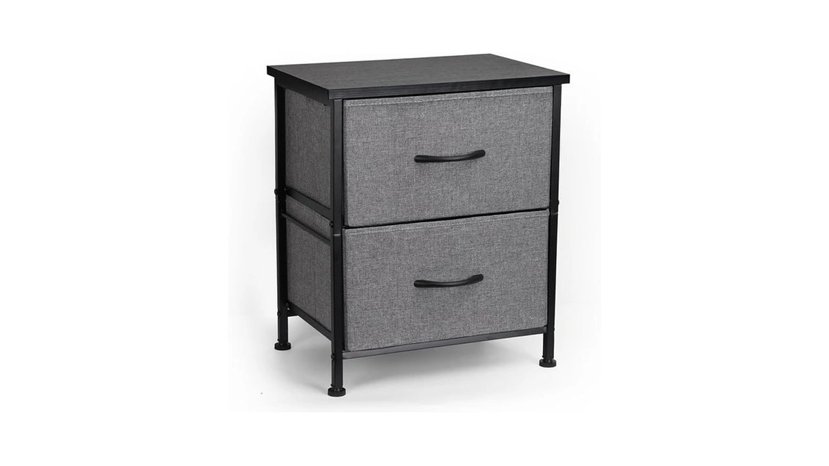 Amazon : Fiocnole Nightstand With 2 Fabric Drawer