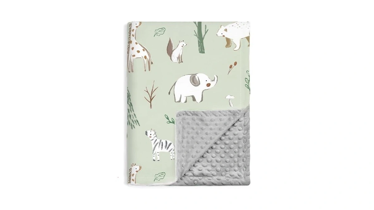 Boritar Woodland Animal Baby Blanket Double Layer Dotted Back 30