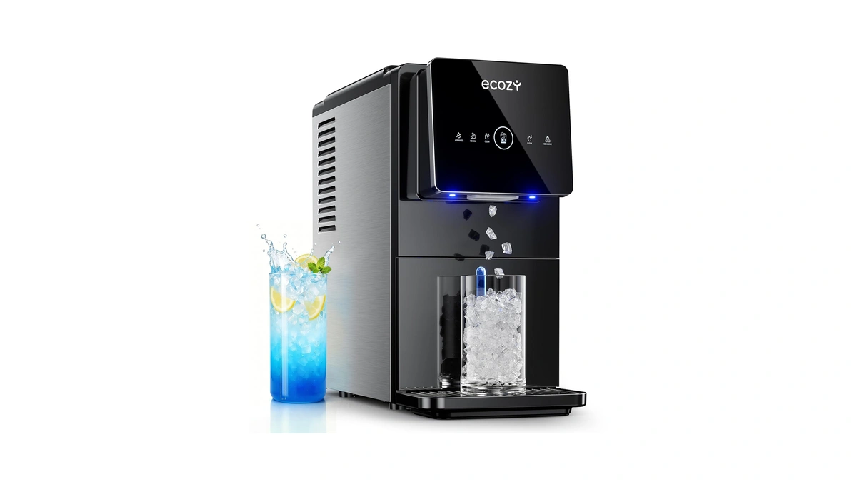 Ecozy Nugget Ice Makers Countertop Dispenser, 40lbs Per Day, Touch-free