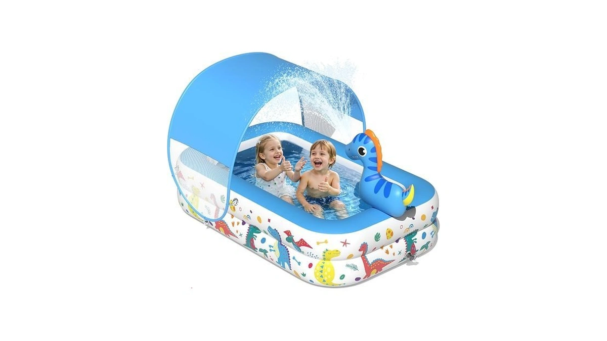 Amazon : Josen Dinosaur Kiddie Pool With Canopy A