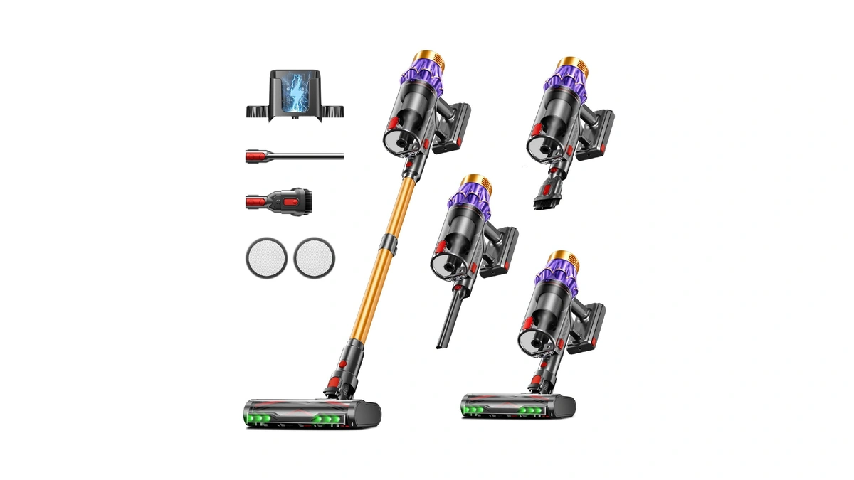 Cordless Vacuum Cleaner, 650w/60kpa/70 Mins Vacuum Cleaners For Home With