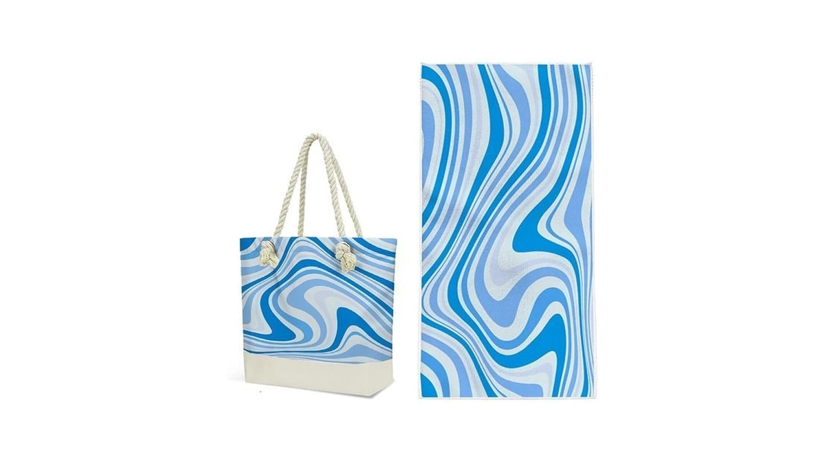 Fokongna Beach Bag And Towel Set, Large Capacity Tote Bag,